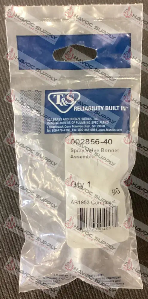 002856-40 SPRAY VALVE BONNET ASSEMBLY - HAVOC SUPPLY, LLC
