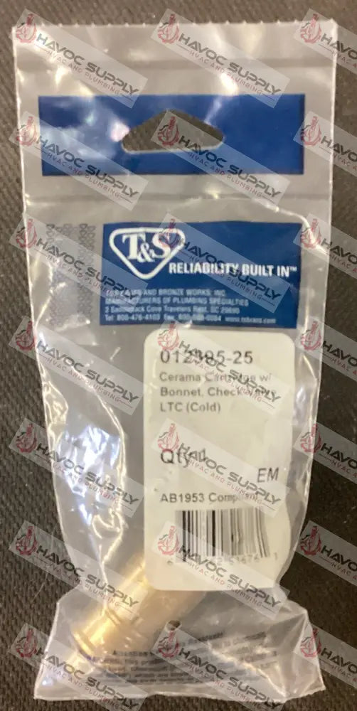 012395-25 T&S COLD CERAMIC CARTRIDGE WITH BONNET - HAVOC SUPPLY, LLC