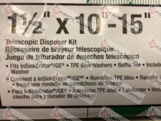 1-1/2" X 15" TELESCOPIC DISPOSER KIT - HAVOC SUPPLY, LLC