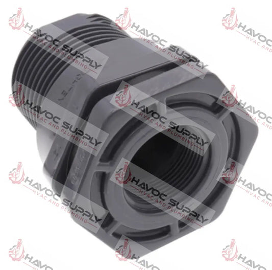 1-1/4" PVC BULKHEAD FITTING WITH EDPM GASKET MIPXFIP - HAVOC SUPPLY, LLC