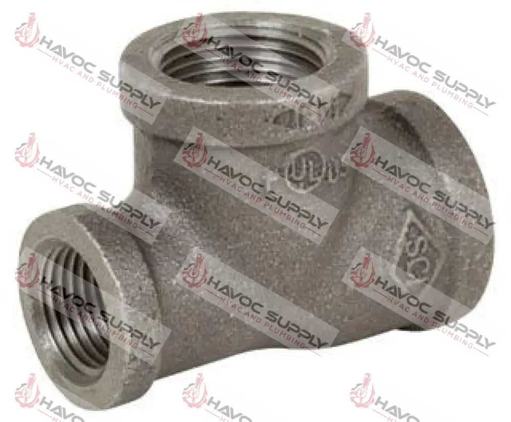 114X34X1T - 1-1/4" X 3/4" X 1" BLACK PIPE REDUCING TEE - HAVOC SUPPLY, LLC