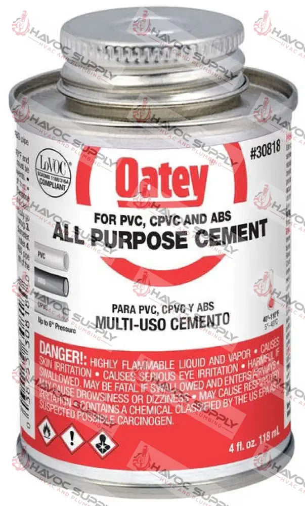30818 - OATEY ALL PURPOSE CEMENT 4OZ - HAVOC SUPPLY, LLC