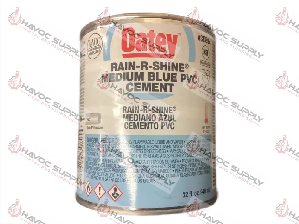 30894 - OATEY RAIN-R-SHINE PVC CEMENT 32OZ - HAVOC SUPPLY, LLC