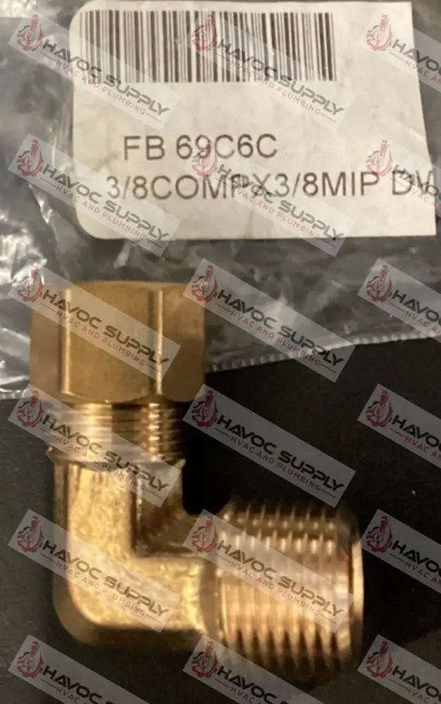 38X38L90 COMPXMIP - 3/8" COMP X 3/8" BRASS MIP 90 DEGREE ELBOW - HAVOC SUPPLY, LLC