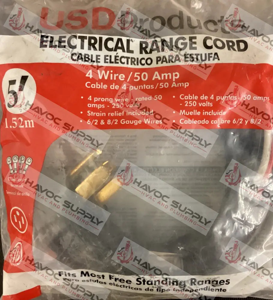 5 FOOT ELECTRICAL RANGE CORD 4 PRONG - HAVOC SUPPLY, LLC