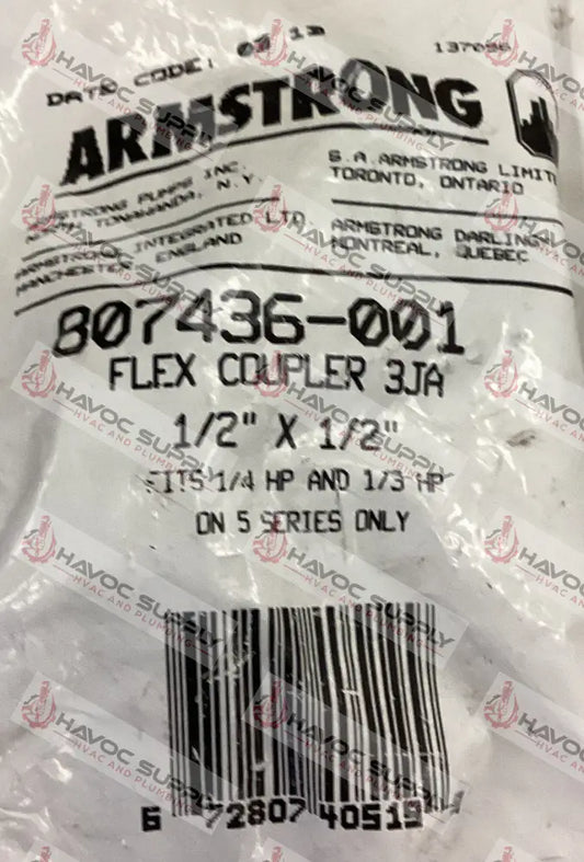 807436-001 - MECHANICAL PUMP FLEX COUPLING 1/2" X 1/2" - HAVOC SUPPLY, LLC