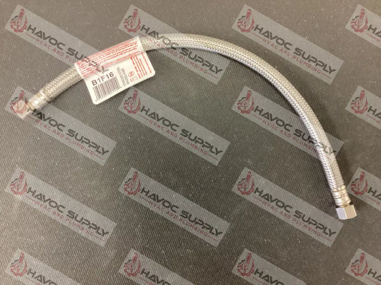 B1F16 - BRASSCRAFT 3/8" FEMALE COMPRESSION X 1/2" FIP X 16" LENGTH - HAVOC SUPPLY, LLC