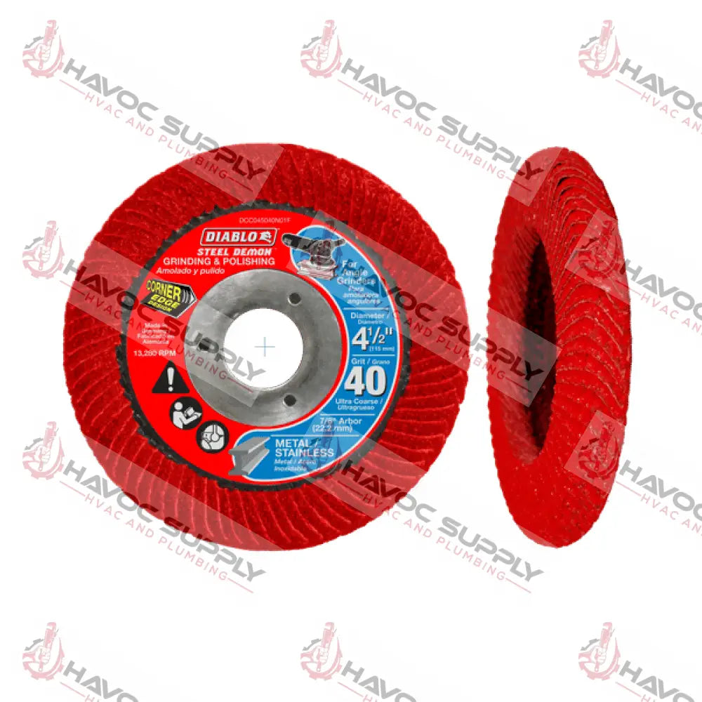 DCC045040N01F - DIABLO 4-1/2" FLAP DISC 40 GRIT - HAVOC SUPPLY, LLC