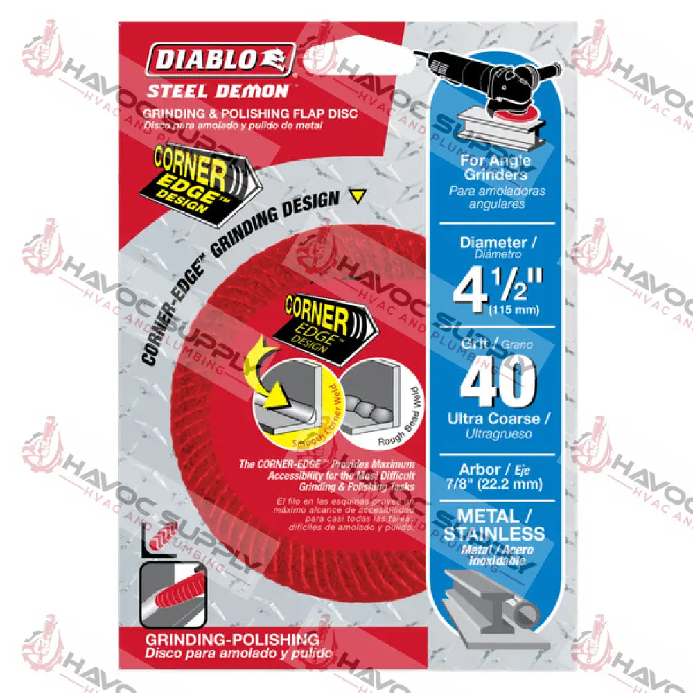 DCC045040N01F - DIABLO 4-1/2" FLAP DISC 40 GRIT - HAVOC SUPPLY, LLC