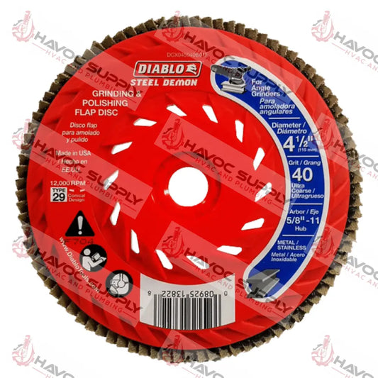 DCX045040B01F - DIABLO STEEL DEMON FLAP WHEEL WITH HUB 40 GRIT - HAVOC SUPPLY, LLC