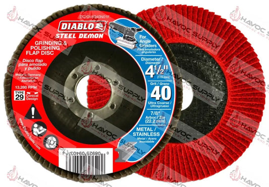 DCX045040N01F - DIABLO 4-1/2 STEEL DEMON FLAP DISC - HAVOC SUPPLY, LLC