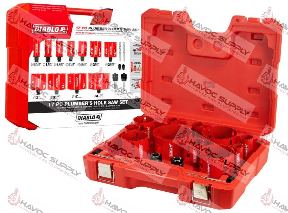DHS17SPL - DIABLO PLUMBER'S SET 17 PIECE BIMETAL HOLE SAW KIT - HAVOC SUPPLY, LLC