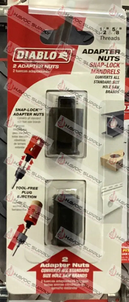 DHSNUT2 - DIABLO HOLE SAW 2 ADAPTER NUTS 2PK - HAVOC SUPPLY, LLC