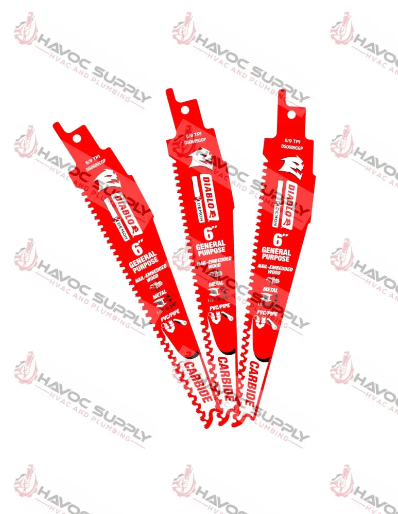 DS0609CGP3 - DIABLO CARBIDE GENERAL PURPOSE 6" 9TPI 3PK - HAVOC SUPPLY, LLC