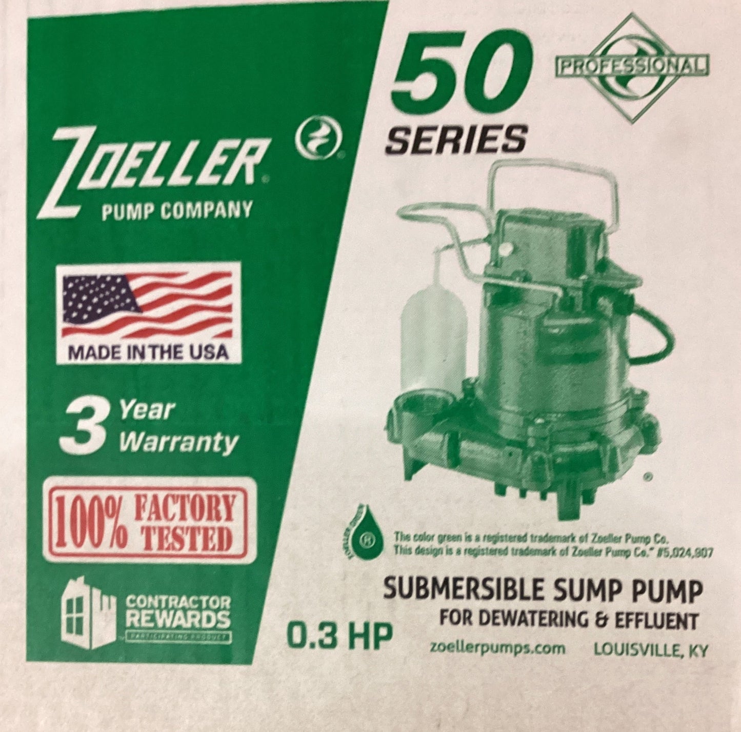 M53 - ZOELLER 3/10HP 115V SUMP PUMP WITH MECHANICAL FLOAT - HAVOC SUPPLY, LLC