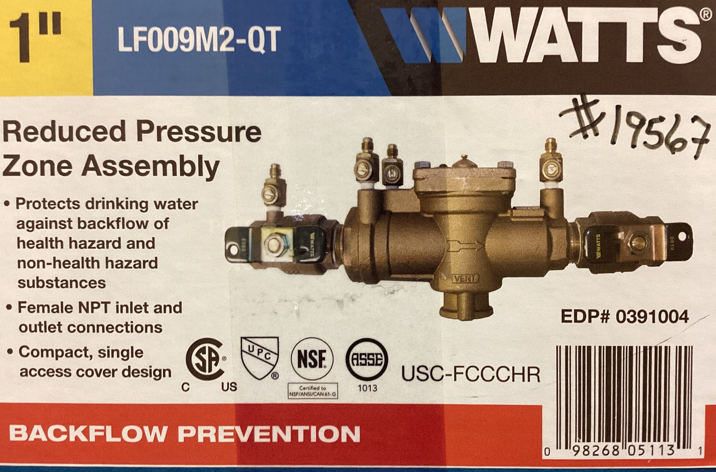 1 RPZ BACKFLOW PREVENTER - SO - HAVOC SUPPLY, LLC