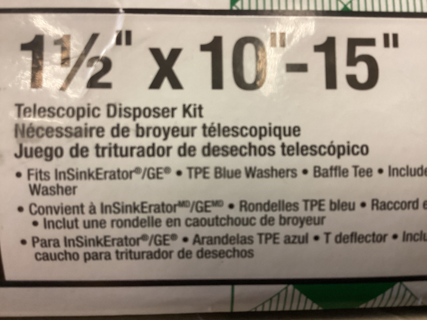 1-1/2" X 15" TELESCOPIC DISPOSER KIT