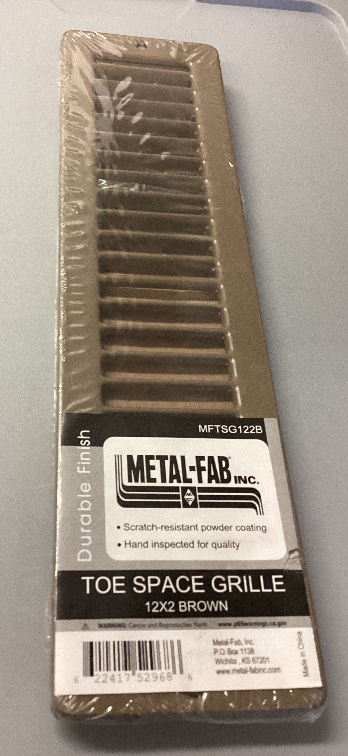 MFTSG122B - 12"X2" TOEKICK SUPPLY REGISTER - BROWN - HAVOC SUPPLY, LLC