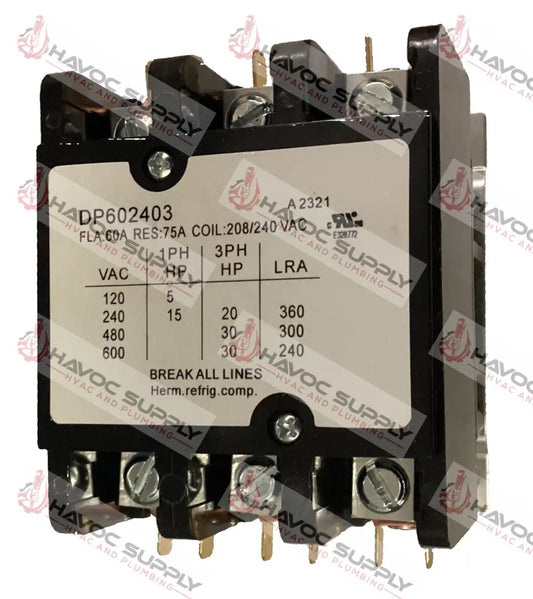 PC360C - 3 POLE 60 AMP 240V COIL CONTACTOR - HAVOC SUPPLY, LLC