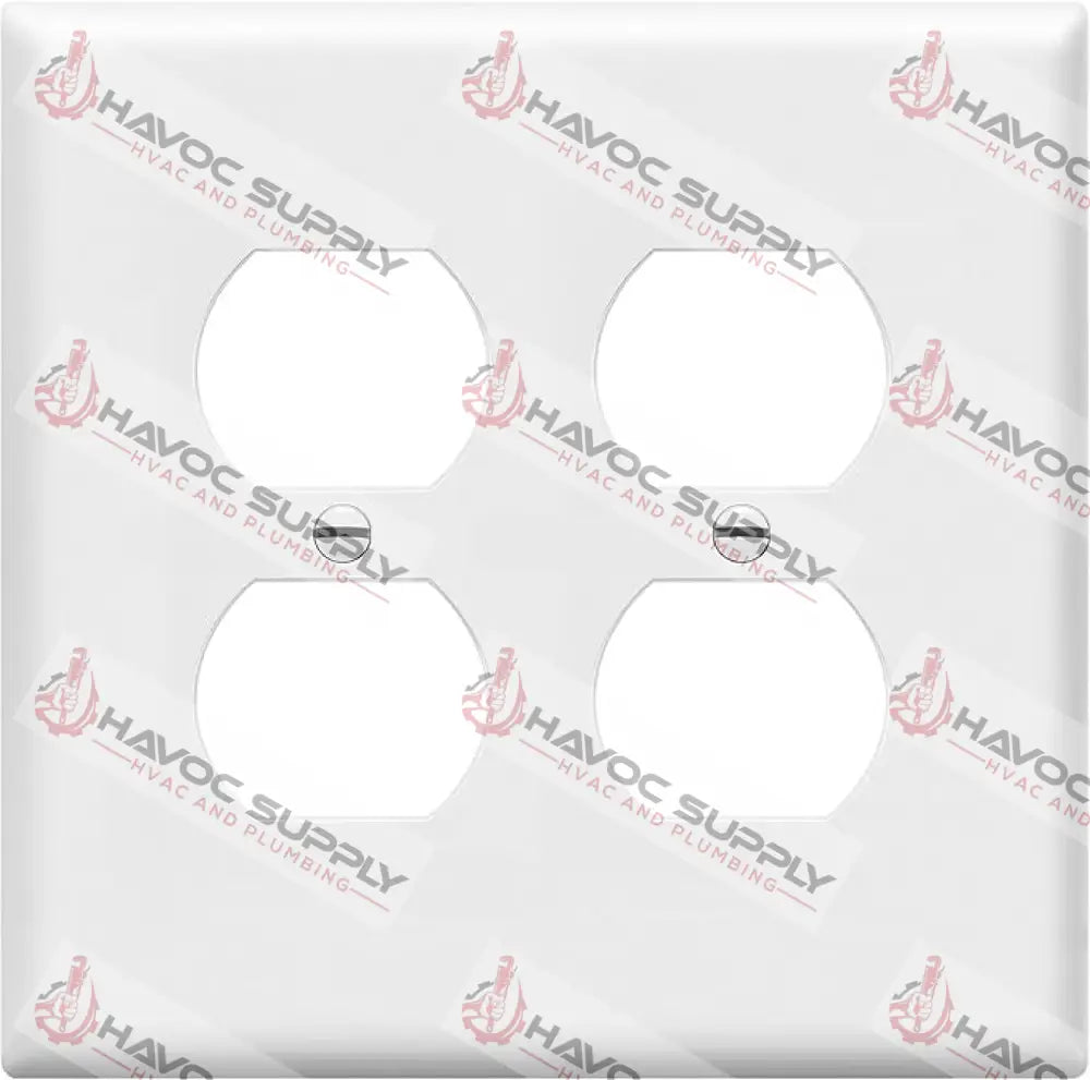 TP82W - DOUBLE GANG OUTLET WALL PLATE - WHITE - HAVOC SUPPLY, LLC