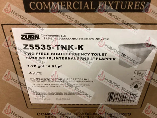 Z5535-TNK-K - ZURN 12" ROUGH-IN TOILET TANK LH - HAVOC SUPPLY, LLC