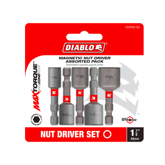 DNTSSS5 - DIABLO 5PC MAGNETIC NUT SETTER SET