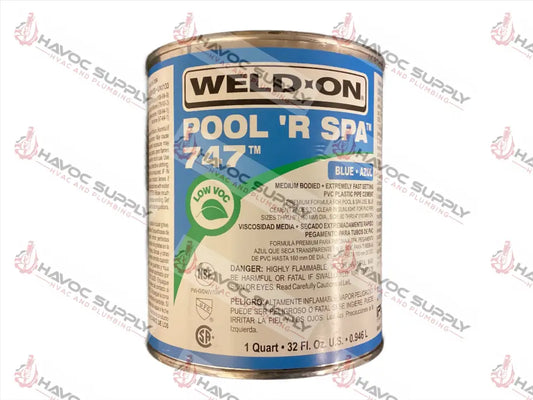 10852 - 747 WELD-ON POOL 'R SPA PVC CEMENT QUART - HAVOC SUPPLY, LLC