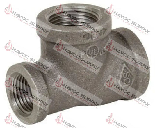 114X34X114T - 1-1/4" X 3/4" X 1-1/4" BLACK PIPE REDUCING TEE - HAVOC SUPPLY, LLC