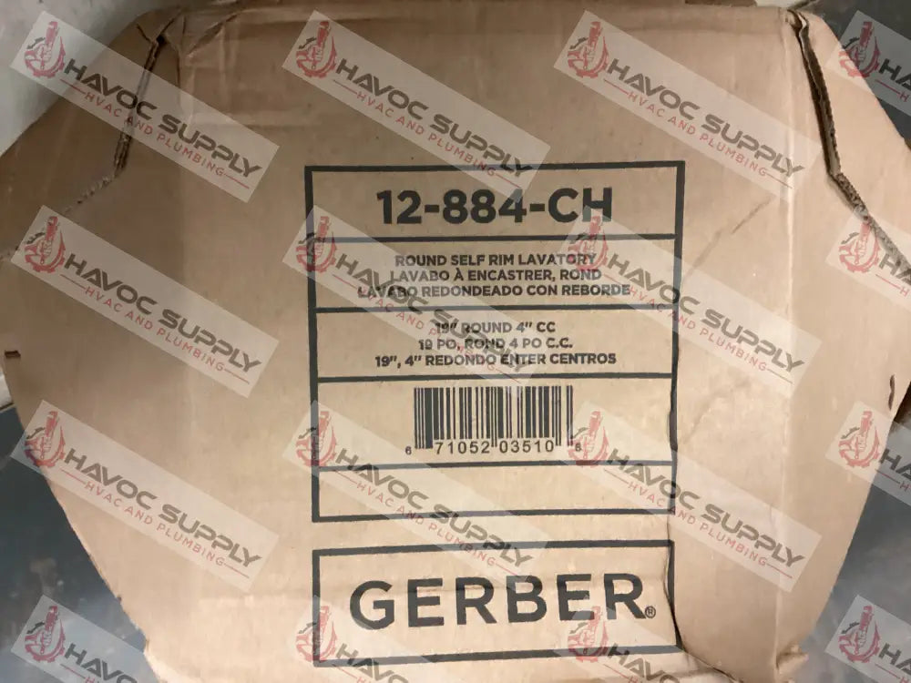 12-884-CH - GERBER WHITE ROUND CHINA LAVATORY SINK - HAVOC SUPPLY, LLC