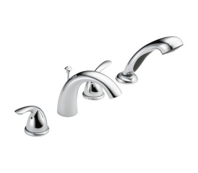 T4705-SO - DELTA TWO LEVER HANDLE ROMAN TUB W/HAND SHOWER CHROME - HAVOC SUPPLY, LLC