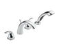 T4705-SO - DELTA TWO LEVER HANDLE ROMAN TUB W/HAND SHOWER CHROME - HAVOC SUPPLY, LLC