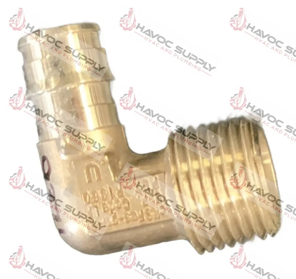 12WBL90MIP - 1/2" WIRSBO BRASS 90 DEGREE MIP ELBOW - HAVOC SUPPLY, LLC