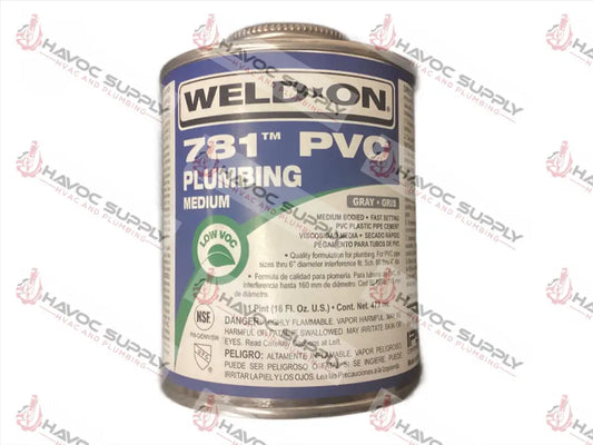 14012 - 781 WELD-ON MEDIUM GRAY PVC CEMENT PINT - HAVOC SUPPLY, LLC