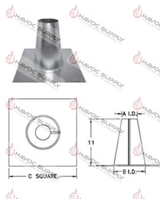 14BVFF - 14’’ BVENT TALL CONE FLASHING - SO BVENT