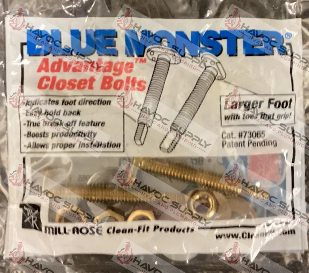 2-1/4" X 5/16" BLUE MONSTER CLOSET BOLTS - HAVOC SUPPLY, LLC