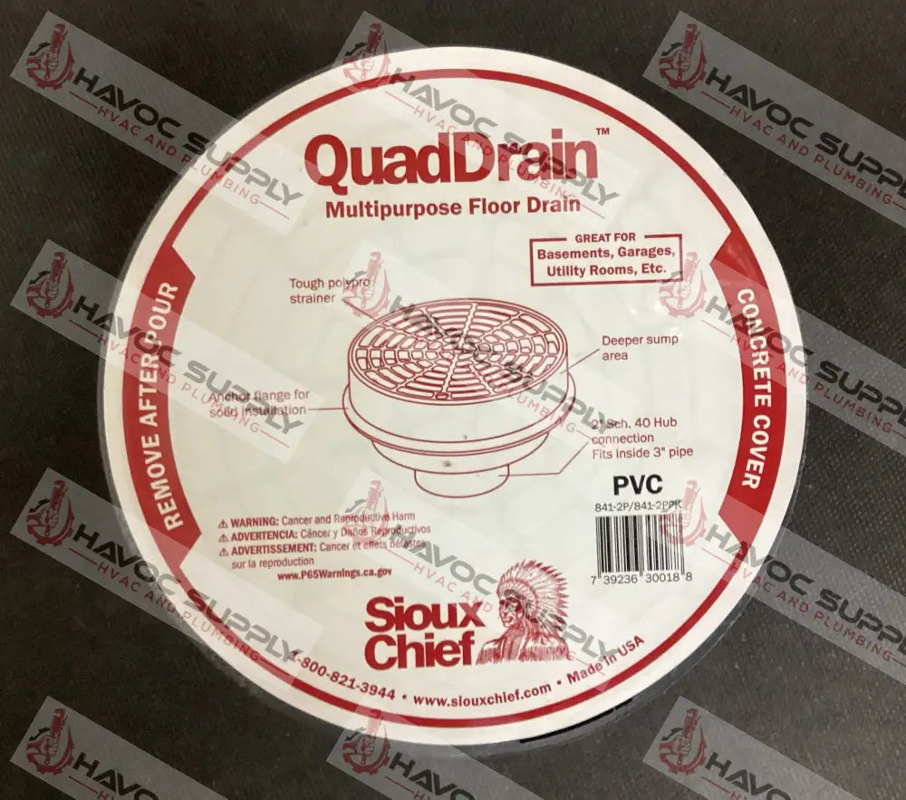 2" QUADDRAIN MULTIPURPOSE FLOOR DRAIN - HAVOC SUPPLY, LLC