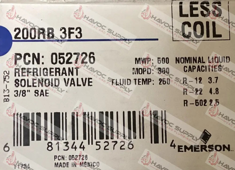 200RB3F3 - 3/8" FLARE SOLENOID VALVE - HAVOC SUPPLY, LLC