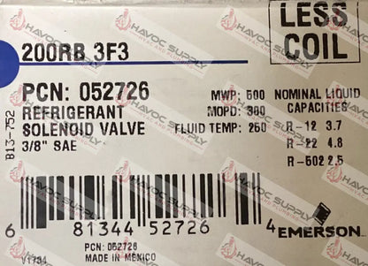 200RB3F3 - 3/8" FLARE SOLENOID VALVE - HAVOC SUPPLY, LLC
