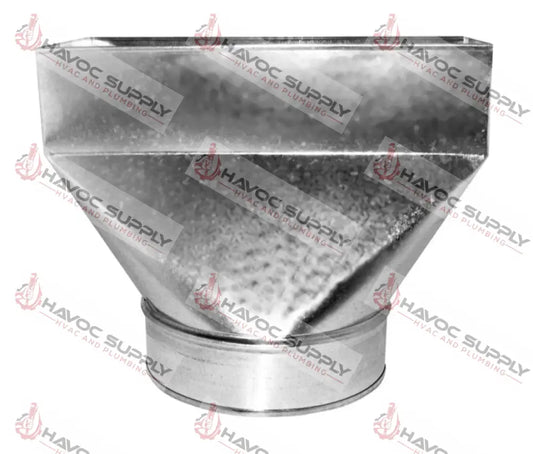 27R2126 - 2" X 12" X 6" DIA. SHEETMETAL STRAIGHT FLOOR BOOT - SO - HAVOC SUPPLY, LLC