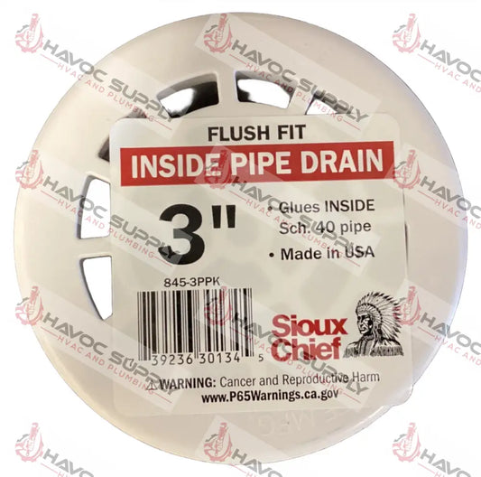 3" PVC INSIDE PIPE DRAIN SNAP IN - HAVOC SUPPLY, LLC