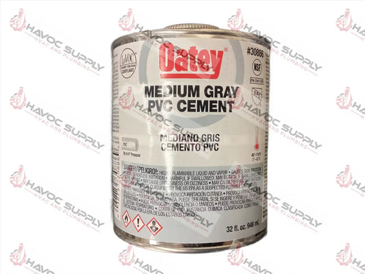 30886 - OATEY MEDIUM GREY PVC CEMENT QUART - HAVOC SUPPLY, LLC