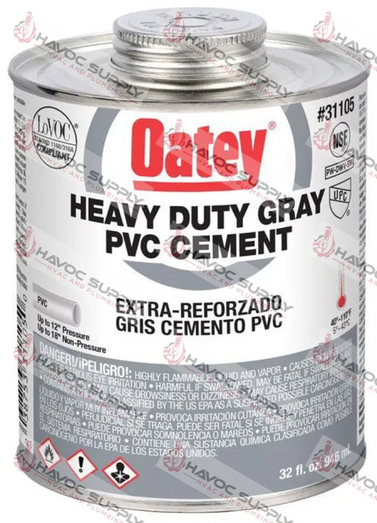 31105 - OATEY HEAVY DUTY GRAY PVC CEMENT 32OZ - SO - HAVOC SUPPLY, LLC
