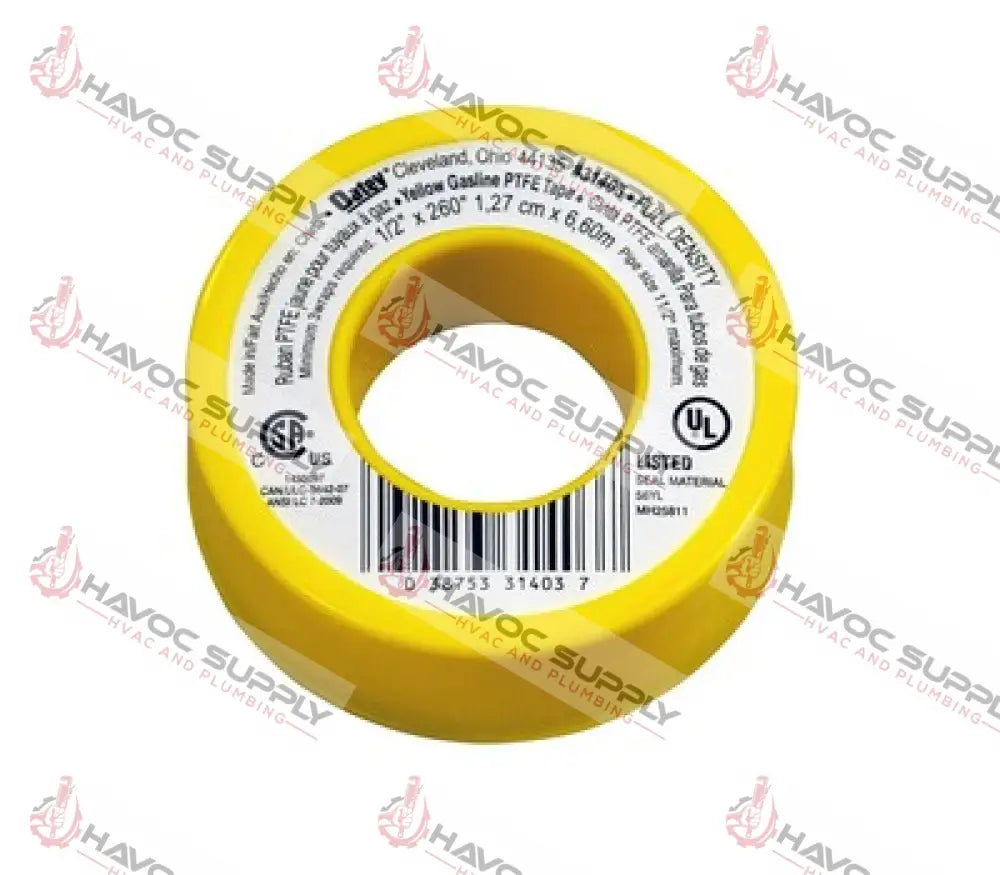 31403 - OATEY YELLOW GAS TAPE 1/2" X 260" - HAVOC SUPPLY, LLC