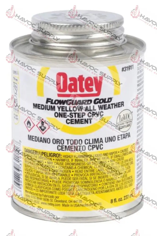 31911 - OATEY FLOWGUARD GOLD PVC CEMENT 8OZ - HAVOC SUPPLY, LLC