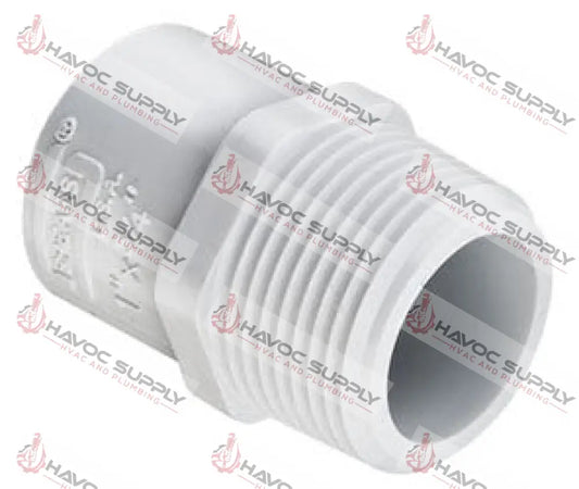 34X12PVCMA - 3/4" X 1/2" PVC SCH40 MALE ADAPTER SLIPXMIP - HAVOC SUPPLY, LLC