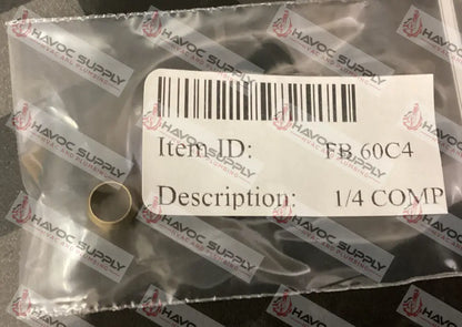 60C4 - 1/4 BRASS FERRULE - HAVOC SUPPLY, LLC