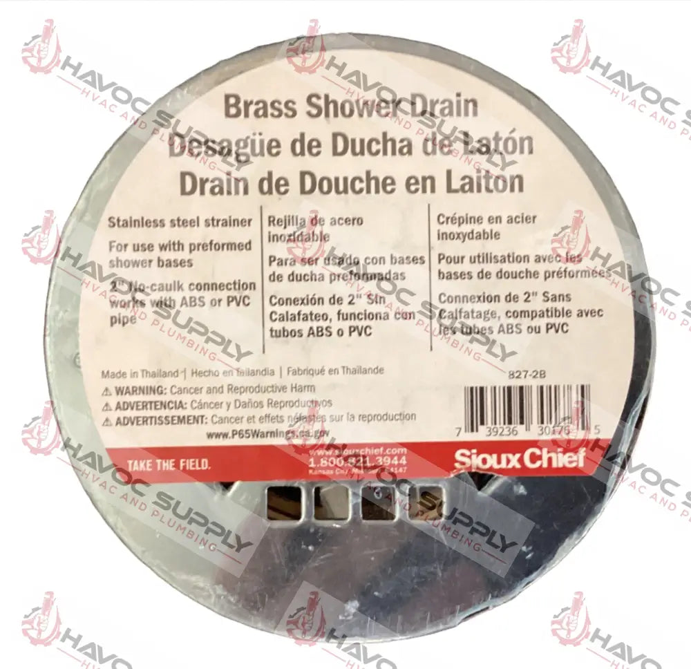 827-2B - 2" BRASS SHOWER DRAIN - HAVOC SUPPLY, LLC