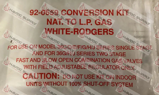 92-0659 - WHITE RODGERS GAS VALVE LP KIT - HAVOC SUPPLY, LLC