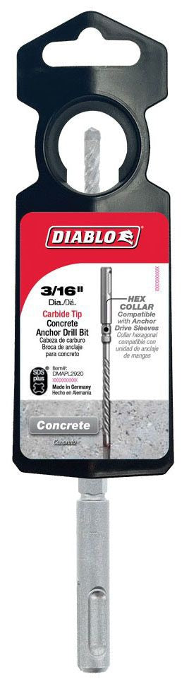 DMAPL2920 - DIABLO SDS PLUS 3/16 X 6 HAMMER DRILL BIT