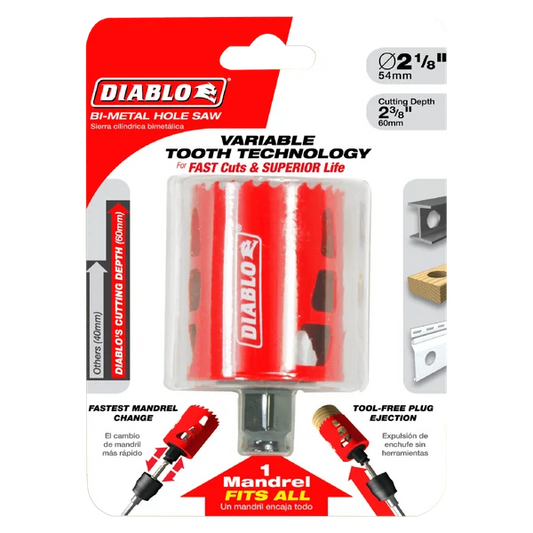 DHS2125 - DIABLO 2-1/8 X 60MM HOLE SAW